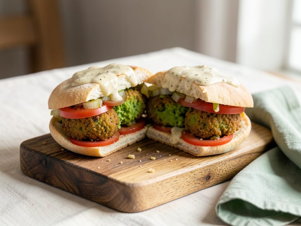 Falafel Pita Sandwich with Tahini Sauce