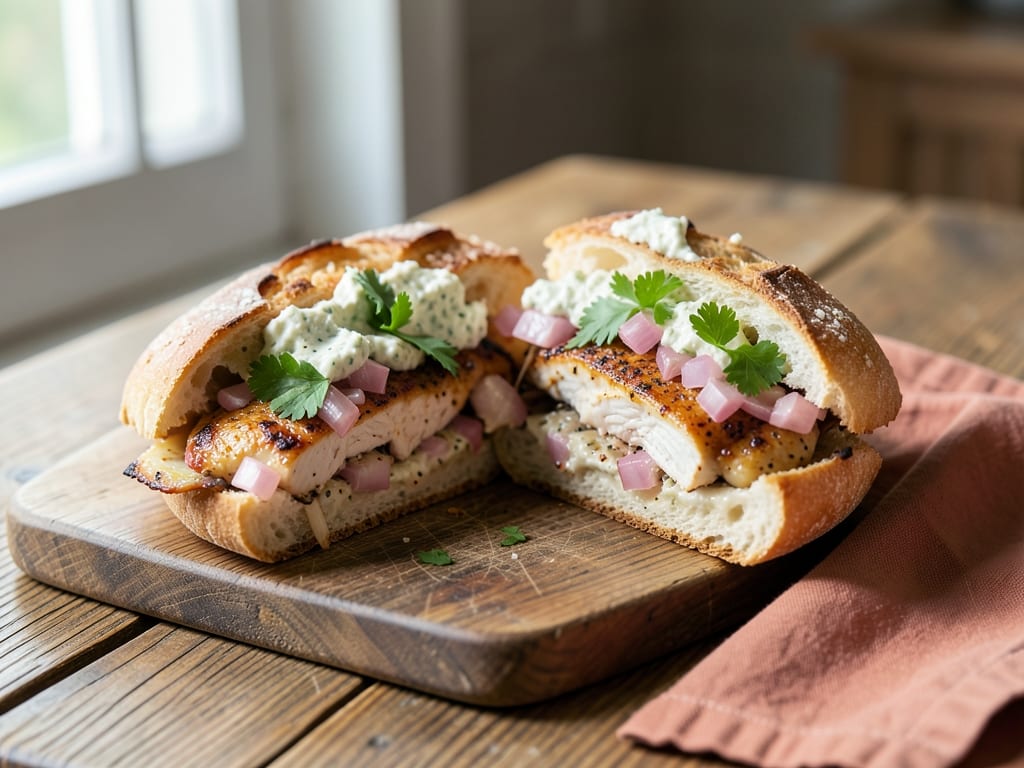 Chicken Shawarma Panini with Garlic Toum