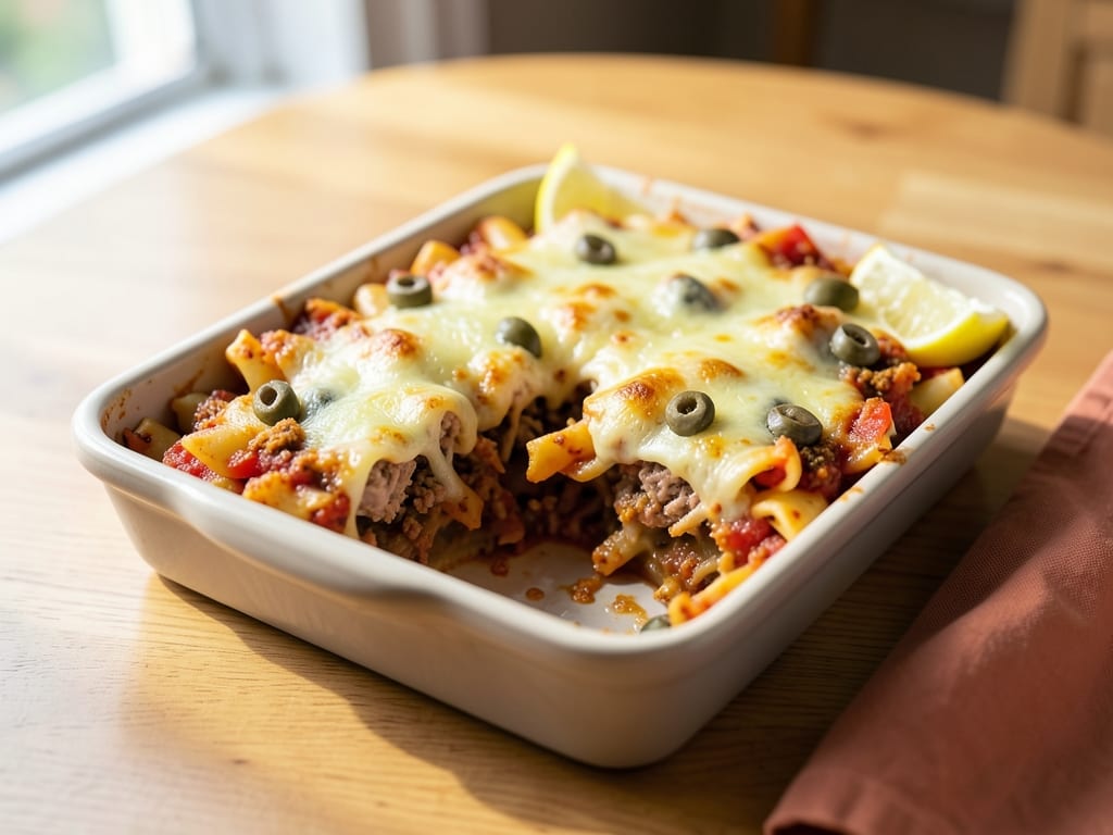 Tunisian-Style Baked Pasta with Tuna, Capers and Harissa