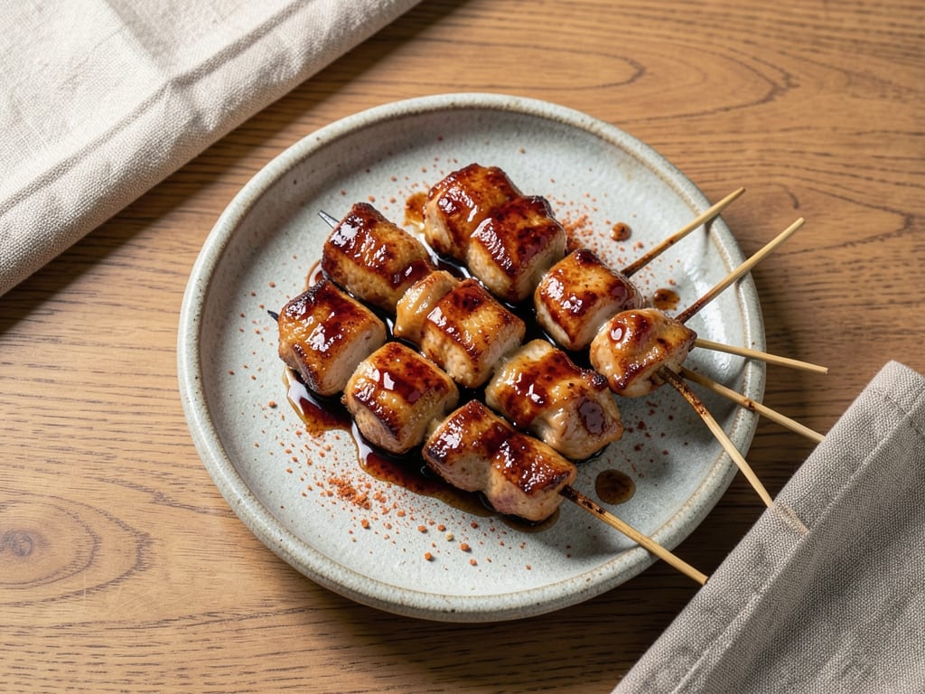 Japanese Yakitori Tare Marinade and Glazed Chicken Thigh Skewers