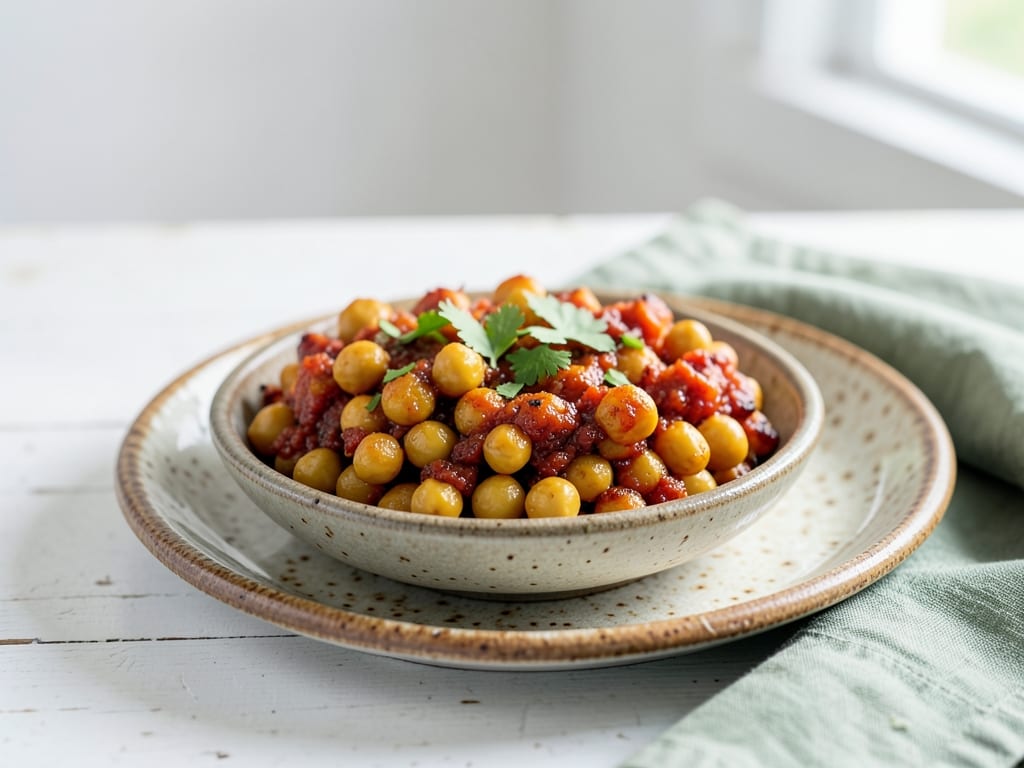 Harissa Lemon Marinated Roasted Chickpeas