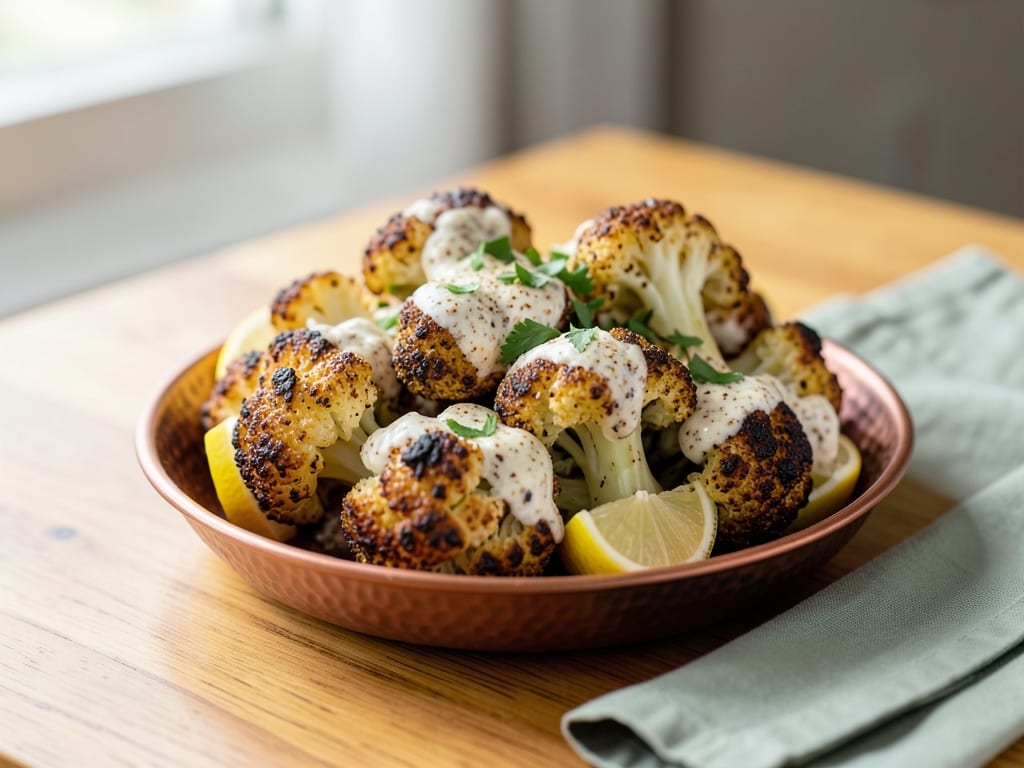 Cumin Coriander Yogurt-Marinated Roasted Cauliflower