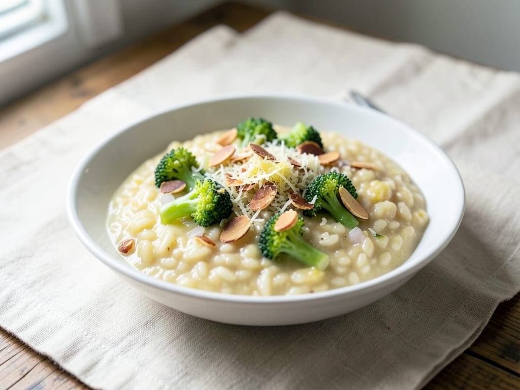 Broccoli and Lemon Risotto with Almonds