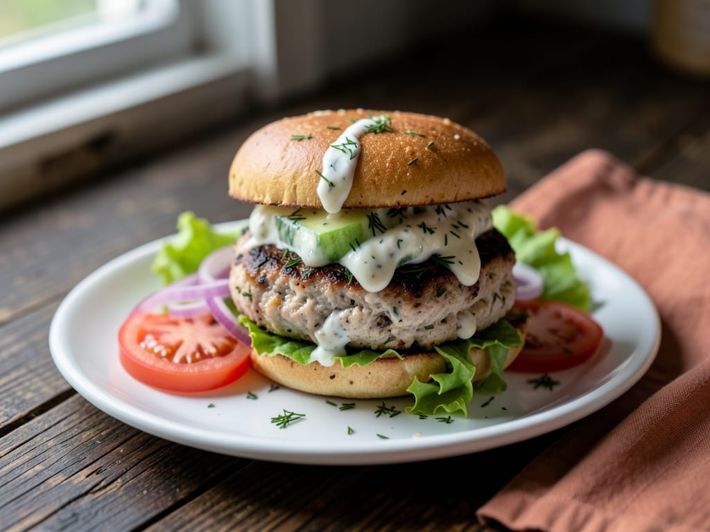 Greek Yogurt Herb Chicken Burgers