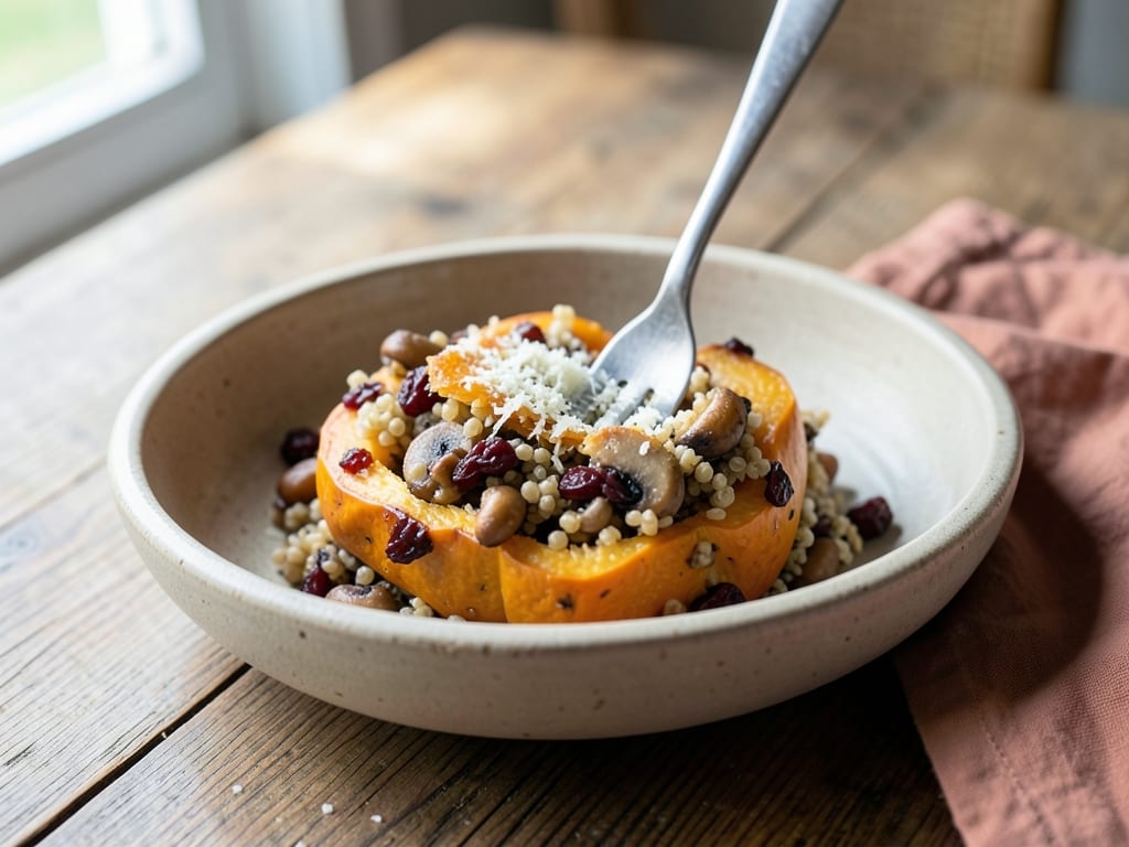 Holiday Wild Rice and Quinoa Stuffed Pumpkin